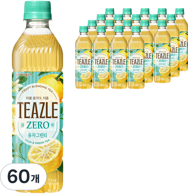 티즐 제로 유자그린티, 500ml, 60개