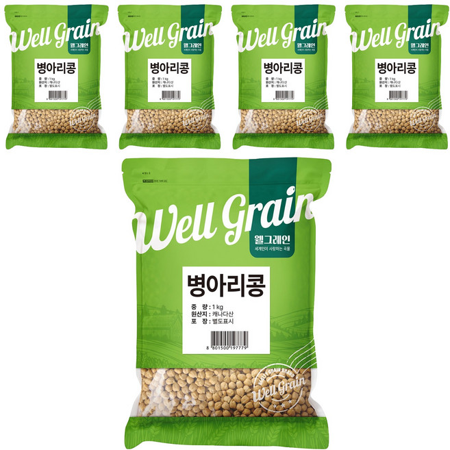 두보식품 웰그레인 병아리콩, 1kg, 5개