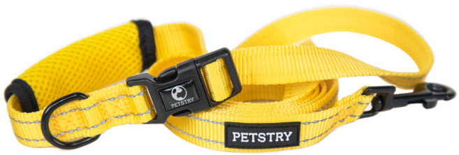 펫스츄리 강아지 핸즈프리 베이직 리드줄, YELLOW, 1개