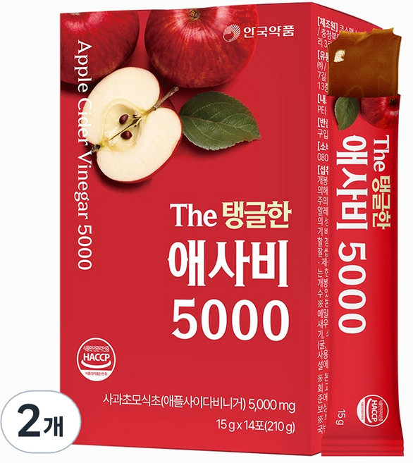 안국약품 The 탱글한 애사비 5000 14p, 2개, 210g