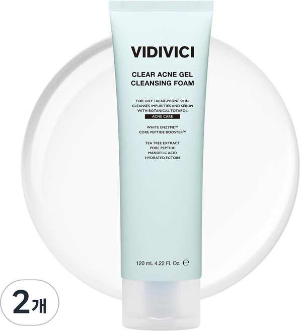 비디비치 클리어 아크네 젤 클렌징 폼, 120ml, 2개