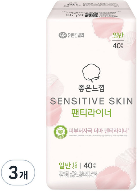 좋은느낌 센서티브스킨 팬티라이너, 일반, 40개입, 3개