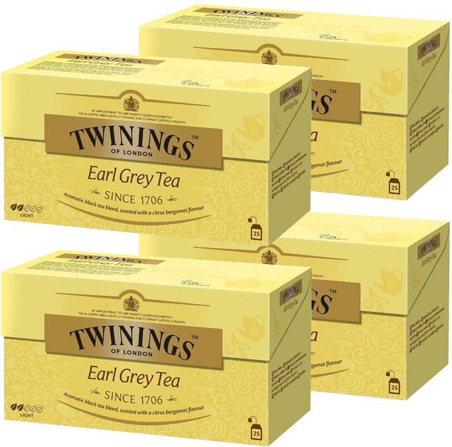 TWININGS 唐寧茶 皇家伯爵茶 2g 清新佛手柑芬芳, 50包, 4盒