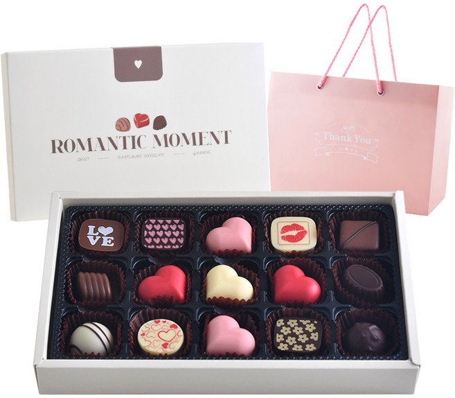 상상앤드 로맨틱러브 15구 수제초콜릿 선물세트 랜덤 발송, 초콜릿 15종 + 포장상자 + 쇼핑백, 1세트