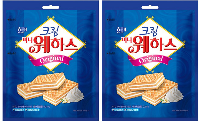 해태제과 크림 미니 웨하스, 150g, 2개