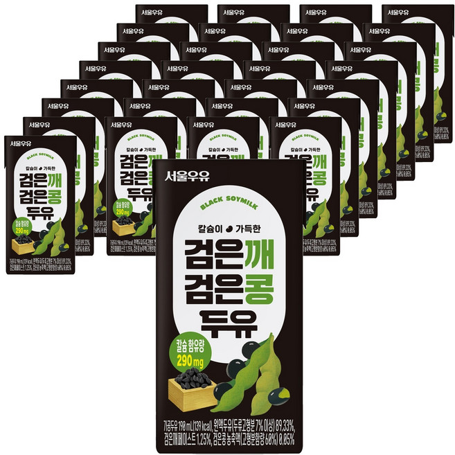 서울우유 검은깨 검은콩 두유, 190ml, 72개