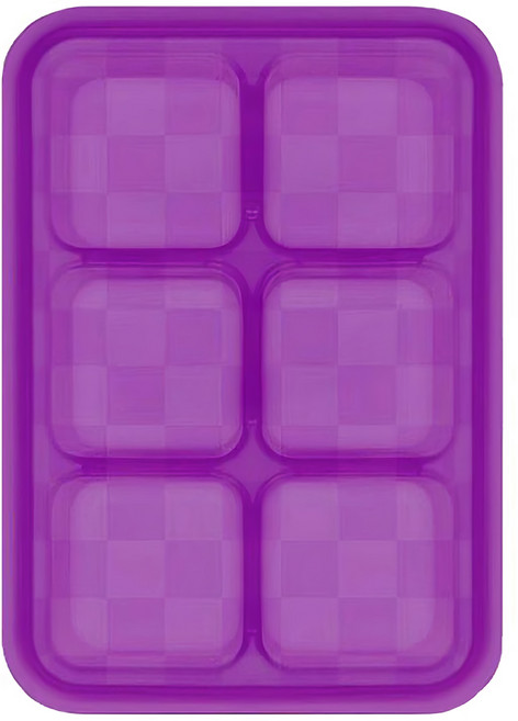 sillymann 6格矽膠製冰盒 適用製冰、保存嬰兒食品與醬料等多種用途 柔軟矽膠材質 耐熱100℃ 可熱水消毒乾淨使用, 紫色, 1個