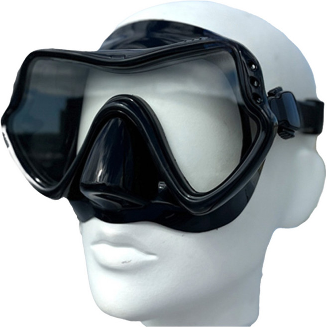 ButterFly Fish 蝴蝶魚 潛水面鏡 MK2204 寬視線面鏡 附收納盒, 黑色