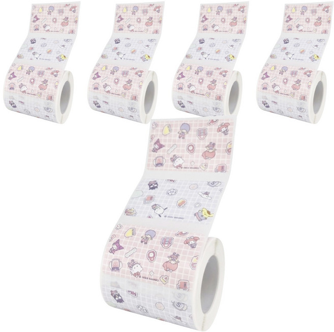NIIMBOT 三麗鷗學院防水貼紙/熱感應紙 適用B21S/B1 校園時光 230片, 5個
