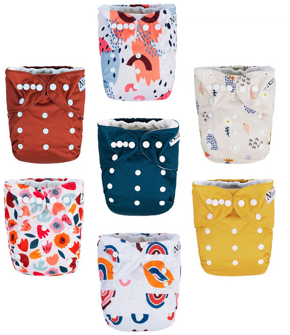 Nora's Nursery 成長型口袋式布尿布 Set 尺寸可調整 竹碳纖維 吸濕除臭, 曙光, 1組