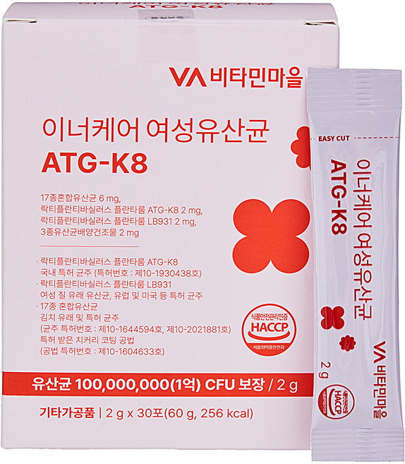 비타민마을 이너케어 여성유산균 ATG-K8 30p, 60g, 1개