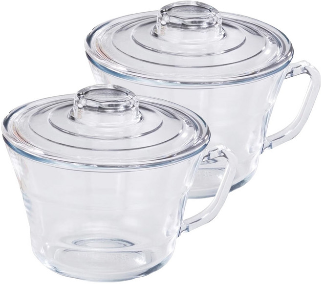 Glasslock 格拉氏洛克 可微波韓式蒸蛋碗 705ml, 透明, 2個