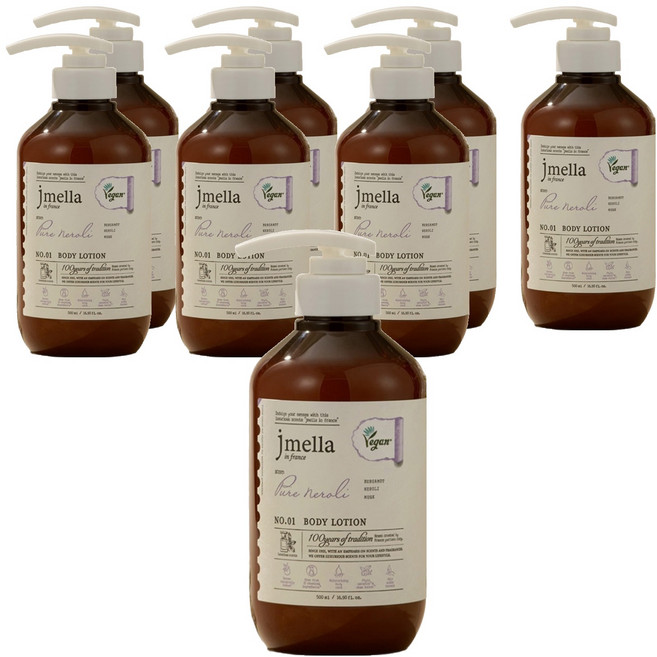 제이멜라 인 프랑스 퓨어 네롤리 비건 바디 로션 오렌지 네롤리향, 8개, 500ml