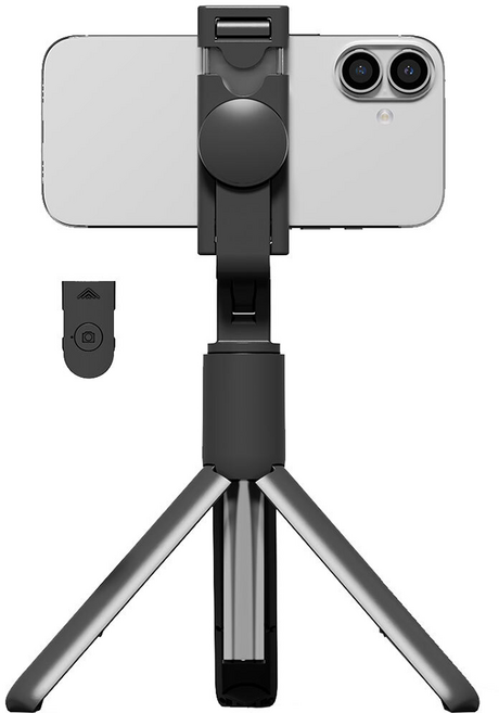 누아트 무선 블루투스 경량 스마트폰 삼각대 셀카봉, N-ST-L01, 블랙, 1개
