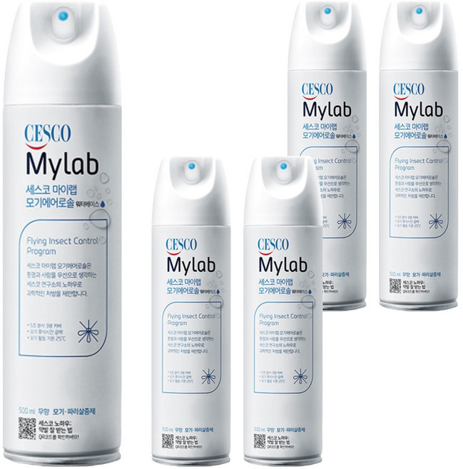 세스코마이랩 모기 에어로솔 워터베이스 무향, 5개, 500ml