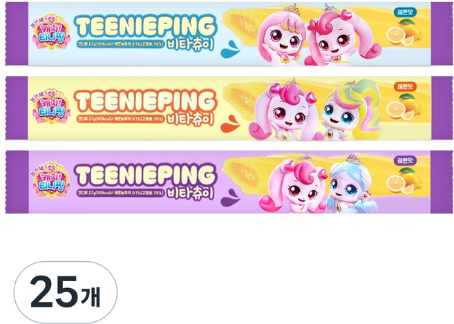 리더스인팜 캐치티니핑 비타츄이 트위젤리 랜덤발송, 25개, 27g, 레몬맛
