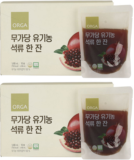 올가홀푸드 무가당 유기농 석류 한 잔, 1.4L, 2개