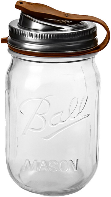 Ball 梅森 隨行玻璃梅森罐 窄口徑 棕色 16oz, 1組, 480ml