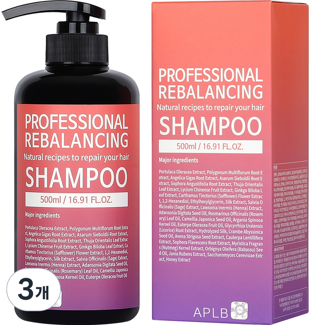 에이플비 프로페셔널 리밸런싱 샴푸, 500ml, 3개
