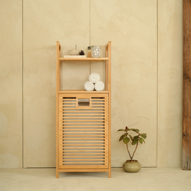 하우스레시피 뱀부 슬라이딩 선반 수납장, 내츄럴