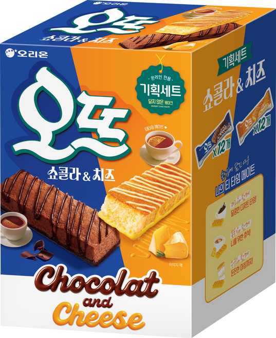 오리온 오뜨 쇼콜라 앤 치즈 기획 세트, 쇼콜라(12P) + 치즈(12P), 1세트