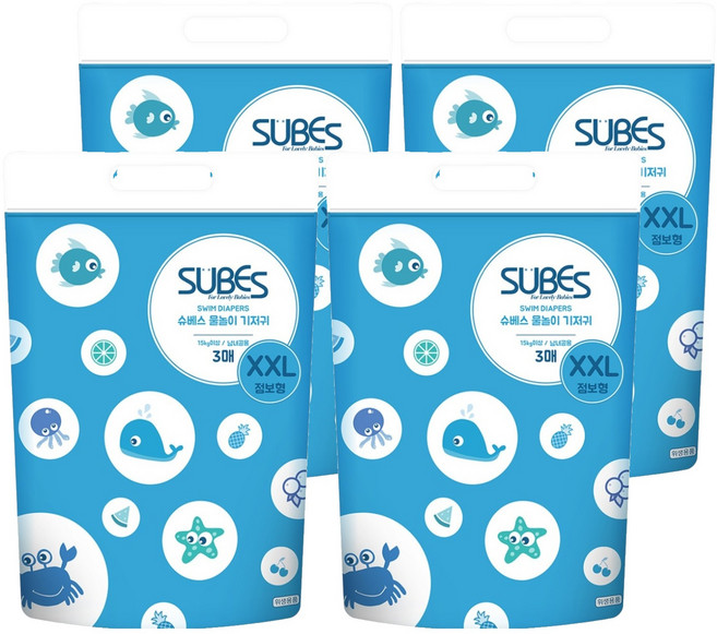 슈베스 팬티형 수영장 기저귀 아동용, 12매