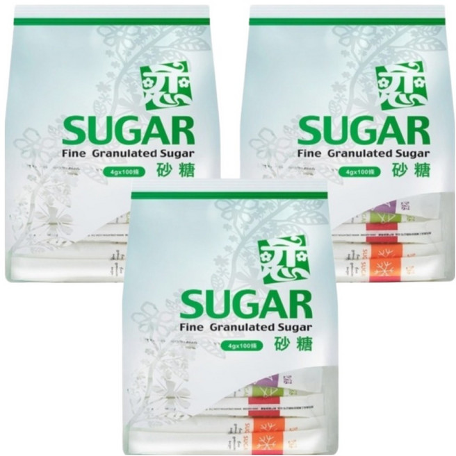 開元食品 戀 長條砂糖 100入, 400g, 3袋