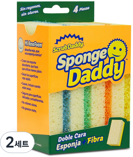 스크럽대디 스펀지 대디 4종 세트, 4개입, 2개