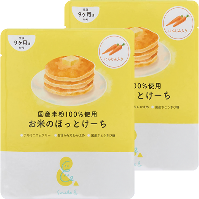 Smile& 寶寶鬆餅粉, 胡蘿蔔, 100g, 2包