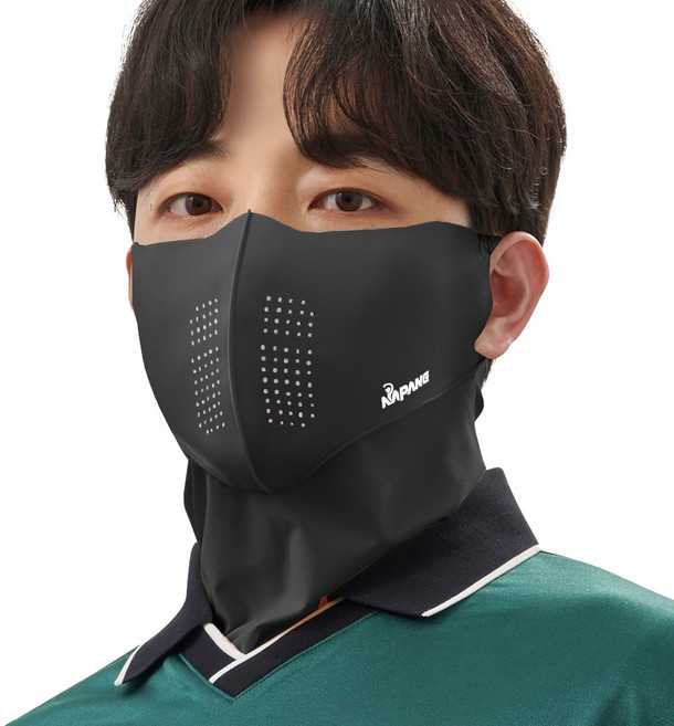 네이팡 넥타입 스포츠 훼이스 가드 마스크, 블랙, 1개