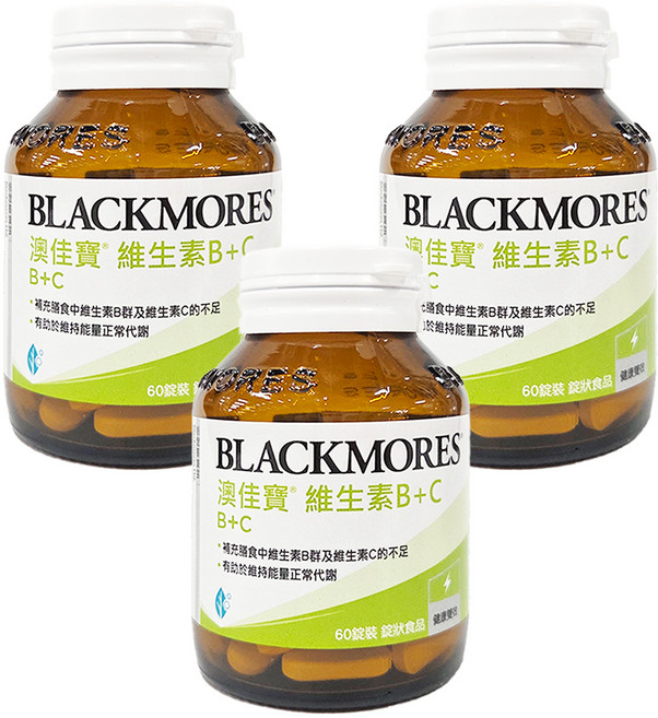 BLACKMORES 澳佳寶 維生素B+C, 60錠, 3罐