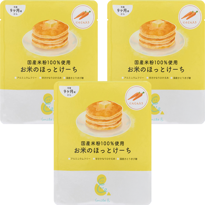 Smile& 寶寶鬆餅粉, 胡蘿蔔, 100g, 3包