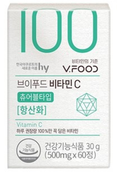 브이푸드 비타민C 100 500mg, 60정, 1개