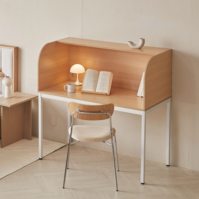 장인가구 토모 1인용 독서실 책상 철제형 1200 방문설치, 우드내추럴