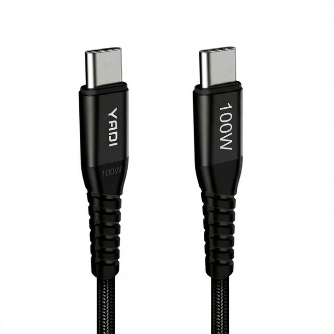 YADI 亞第 type C to type C 100W 全支援快充傳輸線, 100cm, 黑色, 1條