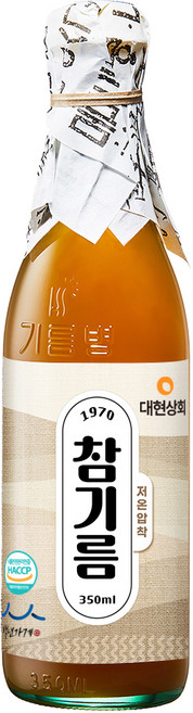 대현상회 저온압착 참기름, 1개, 350ml