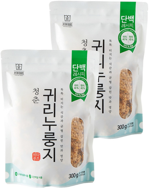 청춘누룽지 비타푸즈 귀리누룽지, 300g, 2개