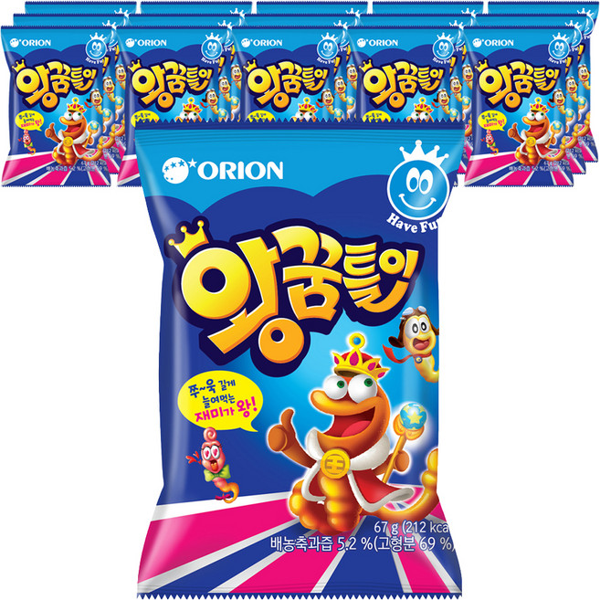 오리온 왕꿈틀이 젤리, 67g, 16개