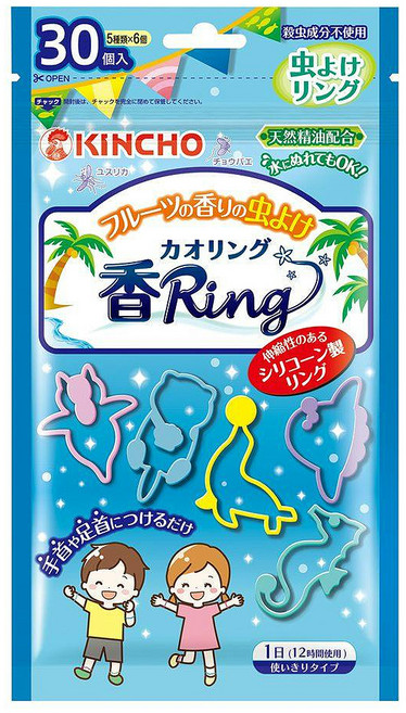 KINCHO 金鳥 台灣公司貨 造型防蚊環30個入 果香, 藍色, 1包