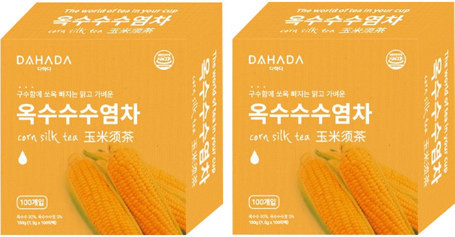 다하다 옥수수 수염차, 1.5g, 100개입, 2개