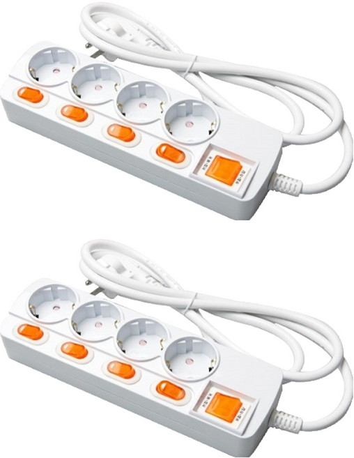 메이프 개별 스위치형 멀티탭 4구, 1.5m, 2개