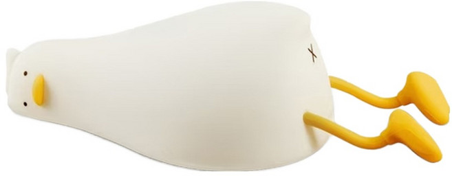 躺平鴨 小夜燈/感應燈 附充電線, White