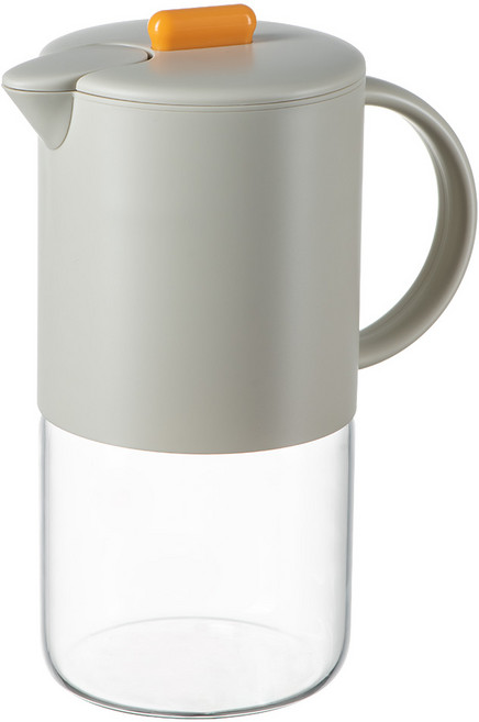 PINMOO 品沐 澄夏玻璃冷水壺, 1個, 1500ml, 暖灰白