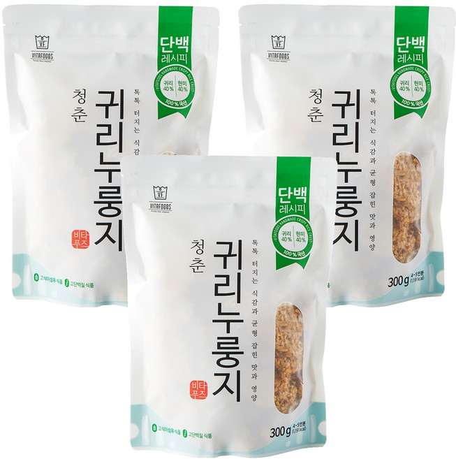 청춘누룽지 비타푸즈 귀리누룽지, 300g, 3개