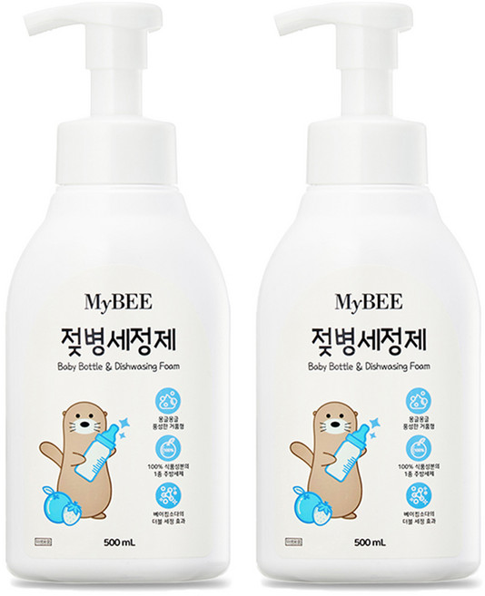 마이비 젖병세정제 거품형 용기, 500ml, 2개