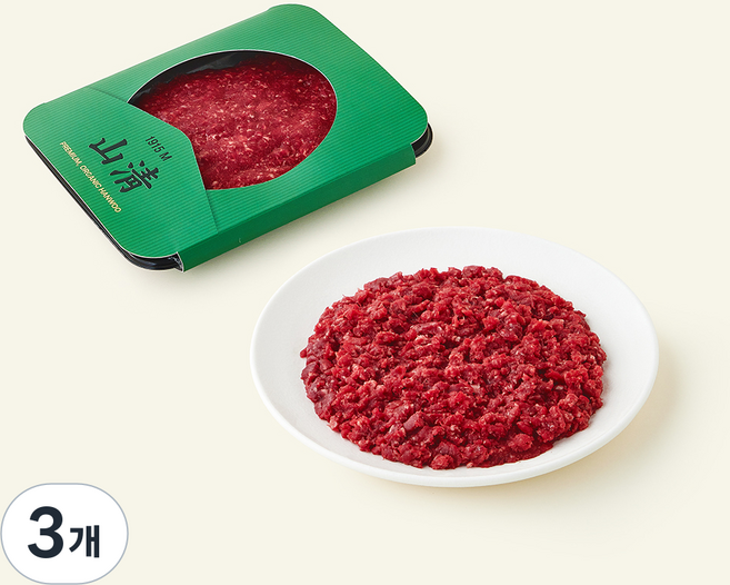 유기축산물 인증 산청 한우 다짐육 1등급 (냉장), 200g, 3개