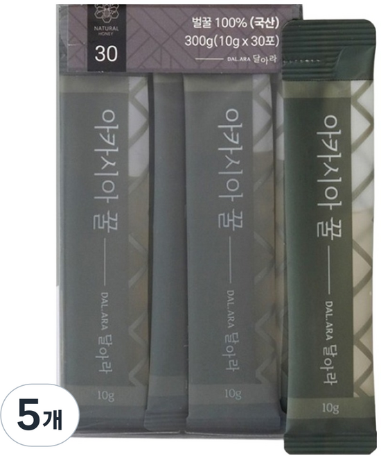 달아라 국내산 아카시아 꿀 10g, 30회분, 5개