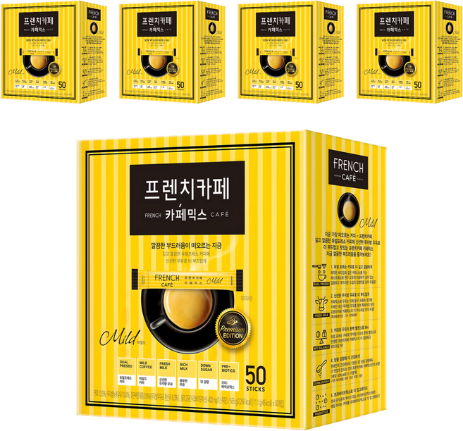 FRENCH CAFE 三合一即溶咖啡, 11.1g, 50入, 5個