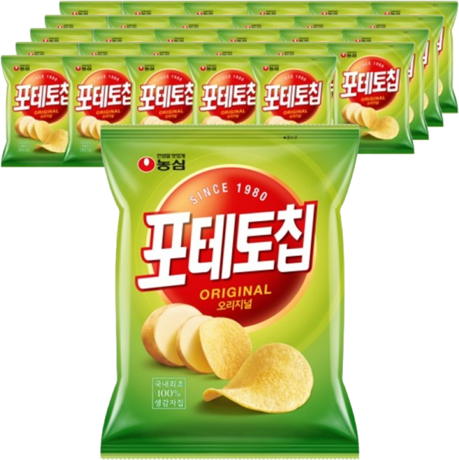 농심 포테토칩 오리지널 감자칩, 60g, 40개