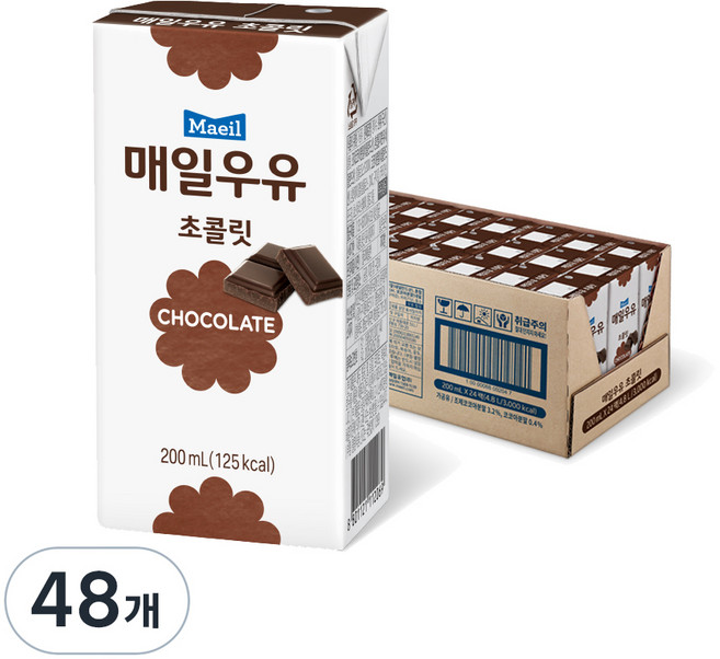 매일유업 초콜릿 우유, 200ml, 48개